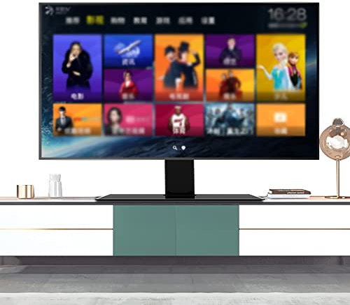 Tv-Wandhalterung, Tisch-Tv-Ständer, Universelle Tv-Ständerhalterung Für 26-42 Zoll Low Profile-Fernseher, Tisch-Tv-Basis Mit 8 Mm Dickem Gehärtetem Glas, Trägt Bis Zu 55 Pfund Schö