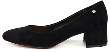 Rio Fiore Tacones, Zapatos de Tacón Mujer, 4 cm Tacón Bloque, Negro/Beige, Piel sintética/Microfibra, 12692