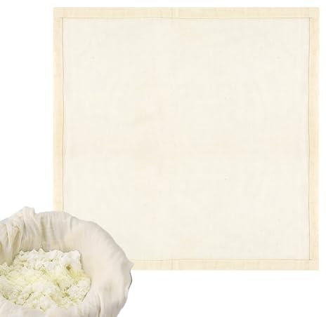 Étamine pour égoutter – Tissu de filtrage de yaourt non blanchi – 50 x 50 cm, gadget de cuisine multifonction pour la fabrication de fromage, lait de noix, sachets d'assaisonnement