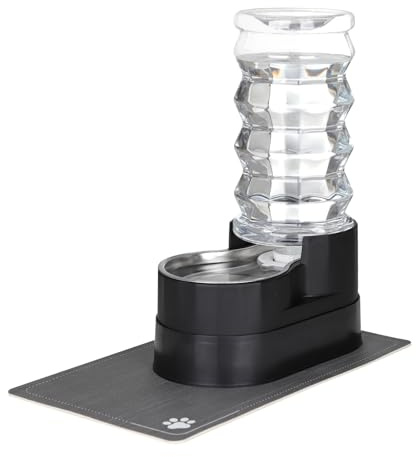Sfozstra Automatischer Schwerkraft-Wasserspender für Hunde: Erhöhte Futterstation aus Edelstahl 8 L Schwarz– für gesunde Gelenke & Rücken – gegen Harnsteine – perfekt für ältere Hunde, Large Breeds