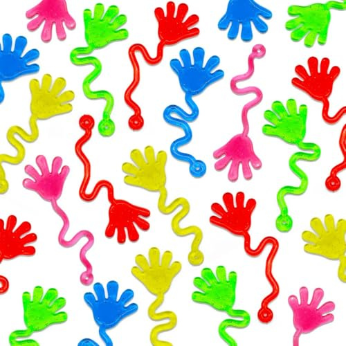 Rockreyoa Klatschhand Kinder Dehnbar Klebrige Spielzeug Klebehand Klatschhand Glibber Buntes Klatschhand Spielzeug Glibberhand Mitgebsel Klebrige Hände Party Mitgebsel für Geschenk Bunt#2 40 Pcs