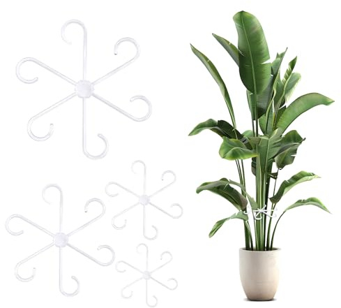 RoserRose Pflanzenstütze Set, 8 Stück Staudenhalter, Blumen, Rosen, Tomaten - Monstera Rankhilfe und Pflanzenhalter - Stützen für Zimmerpflanzen, Stauden und Blumen (Farblos)