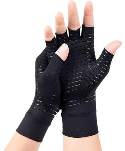 HABNI Guanti A Compressione In Rame Donne E Uomini Guanti Senza Dita Per Alleviare Il Dolore Del Tunnel Carpale Supporto Per La Mano Stecca Per Il Polso M