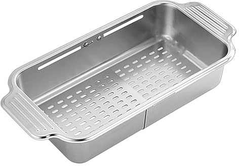 Stainless Steel Drain Rack - Kitchen Sink Drain Basket | Collapsiblee Colander Strainer Basket, Retractable Dish Drains Rack, Expandable Colander Strainers Baskets For Draining Washing Storage Count