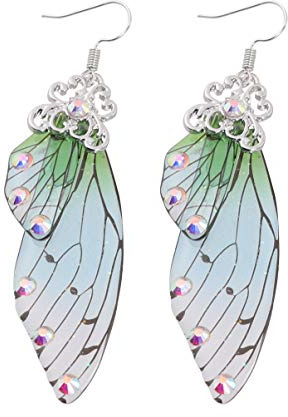 Holibanna Kreative Schmetterlingsflügel Ohrringe Damen Leichte Imitation Zikadenflügel Ohrhänger Tierdesign Modeschmuck Für Hochzeit Bankett 3.15In