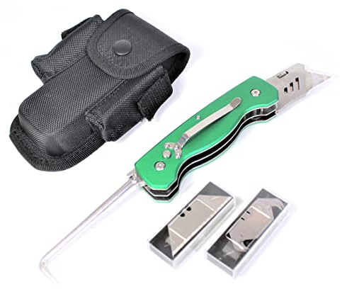 Klapp-Messer + Nahtprüfer Cuchillo para Alfombras En Bolsas Dachdecker Prüfnadel Incl. Ersatz-Klingen