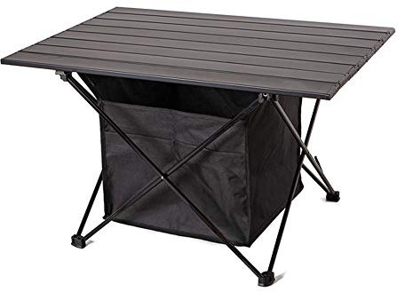 MNSSRN Tragbarer Klapp-Picknicktisch im Freien, Kleiner Camping-Klapptisch mit Aufbewahrungstasche, Leichter Garten-Picknick-Grilltabelle, Aluminium-Tischplatte,L