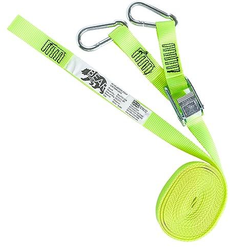 BearTOOLS 6 Meter Hi-Vis Ladder Strap C/W Cam Lock - Ladder Straps for Safety - Cam Lock Connector, Stabiliser for Work Ladders - Avoid Slips & Accidents When Working At Height