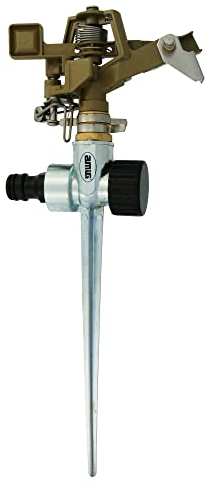 Amig - Testa d'Irrigazione Settoriale | Punte In Metallo Ideale per Irrigazione Prati | 280 mm | Rotazione 360° | Superficie d'Irrigazione Fino a 95 m² | Ottone | Pistacchio Verde e Nero
