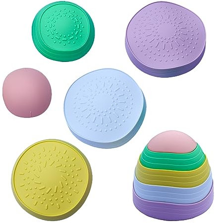 Sensory Junction Stepping Stones: Engaging Non-Slip Texture Footprint Balance Blocks for Kids - Indoor/Outdoor Sensory Game Designed for Autism Sensitivity [Set of 5]