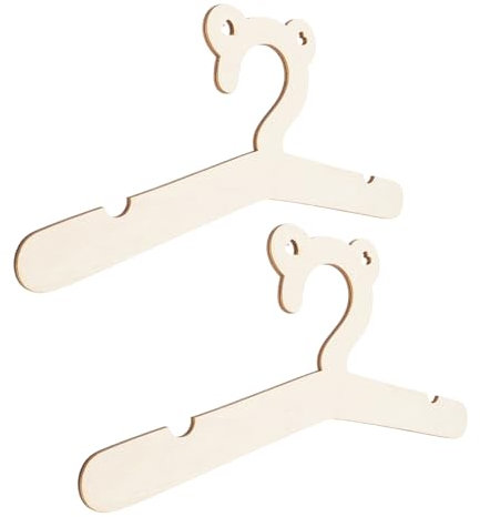 KOMBIUDA 2 Stück Holzkleiderbügel für Kleinkinder aus Braunem Holz Delikates Design Praktische Aufbewahrung Rutschfrei für Babykleidung und Selbstgemacht Dekoration Zuhause