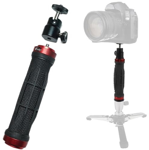 Syiyunran Poignée de Caméra Stabilisateur - Noir 1pc, avec Tête, Filetage Standard 1/4 en Haut,Peut être Connecté à Un Trépied Vidéo Lumière,pour Appareil Photo Numérique et Mobile.