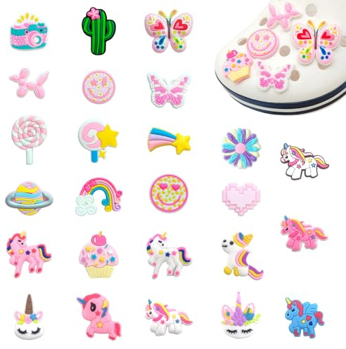Schuh Charms für Crocs Anstecker Stecker Schuh Pins für Crocs Charms | Cartoon Schuhschmuck Pins für Crocs Charms Clogs Rosa Schuh Accessoires für Clogs Stecker Clogs Anhänger für Crocs Zubehör