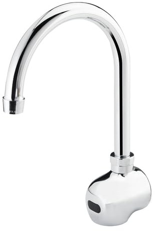 FSE 373-KR-16-191 Royal Series Electronic Sensor Faucet, Single Hole Wall Mount, 6 Gooseneck Spout, Infrared, Battery/AC Powered, Chrome Brass, for Sinks, Scrub Sinks, Restrooms