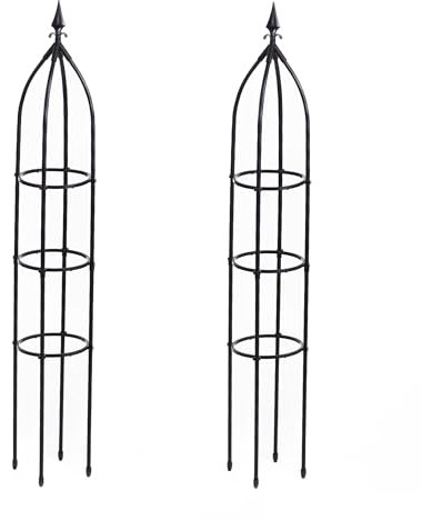 Garden Gear Metal Obelisk, Plant Support for Climbing Plants & Vegetables, 1.2m or 1.6m (1.2m Metal Obelisk, 2)