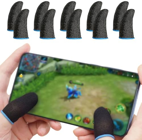 Vroxdrez Gaming Finger Sleeve – Touchscreen-Präzision für Mobile Gamer – Rutschfest & Atmungsaktiv – Finger Sleeves Handschuhe für Handyspiele – 10 Stück Zubehör für Zocker