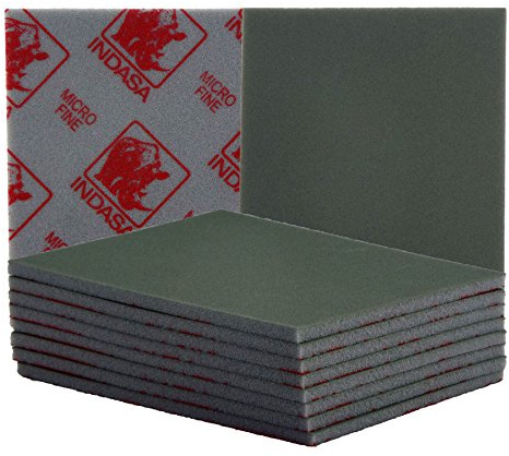 Indasa Sponge Sanding Pads 115 x 140mm Micro-Fine 10 Pads Wet or Dry Use for Primers/Top Coatsc/Clear Coats/Fiberglass & Gelcoat Materials/Solid Surface Materials/Soft and Resinous Wood/Wood Coatings