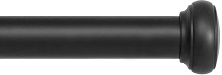 Kenney – Weaver Curtain Rod, Rust-Resistant Textured Steel for Indoor/Outdoor Use, 1 Diameter, Adjustable 37–72, Black