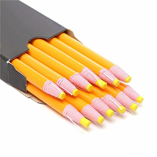 Tutoy 12 Pcs Marker Peel Off Chinagraph Grease Wax Pencil For Metal Glass Fabric -Yellow