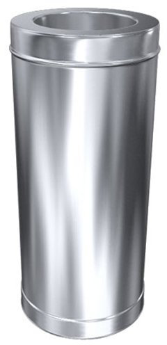 MK Schornstein, Rohr 500 mm, Edelstahl doppelwandig, ø 150 mm (210 mm) Beschichtung mit RAL-Farbe Graphitschwarz RAL-9011
