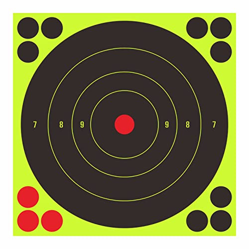 Hylabelest Zielscheiben, 20,3 cm, reaktiv, selbstklebend, leuchtendes, Fluoreszierendes Gelb bei Aufprall, für Pistolen, Gewehre, Airsoft-Waffen, Luftpistolen, Luftgewehre usw., 25 Stück