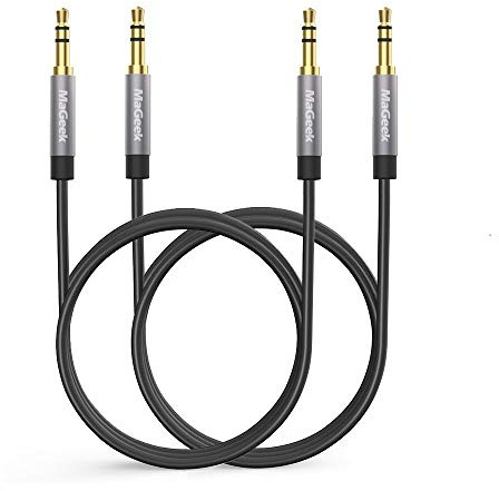 MaGeek 3.5mm Audio Aux Cables, (2-Pack, 2.0m / 6.6 ft) Long Male to Male Auxiliary Audio Cables for Beats Headphones, iPod, iPad, Car Stereo, or any Audio Device with 3.5mm Aux Port