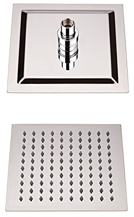 Milano Arvo 200mm Square Ultra Thin Fixed Rainfall Shower Head - Chrome