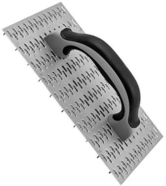ROLLINGDOG Render Scraper, 10 x 5.5 (250mm × 140mm), 8mm Teeth | Galvanised steel plate, Rubber grip handle, For render, plaster and cement, Surface keying and texturing
