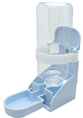 Andiker Dog Water Bottle for Crate, 2 in 1 Portable Hanging Water Dispenser 500ml Used for Pet Dog Cage Bottle for Fresh Water Detachable Automatic Drinking Fountain for Cats (blue)