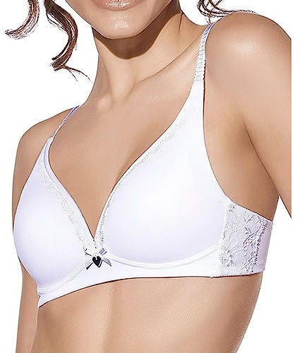 Selene - Adriana Sujetador Sra Triangular Relleno Sin Aros con Adorno Encaje. Realizado en Microfibra Color: Blanco Talla: 105