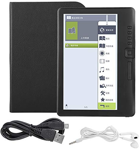 E-bokläsare, 7-tums TFT LCD Bärbar E-bokläsare Stöder TF-kort Inbyggd Musik, Video, Foton Digital Bokläsning för Skolan, Resor, Utomhus Etc.(8G)