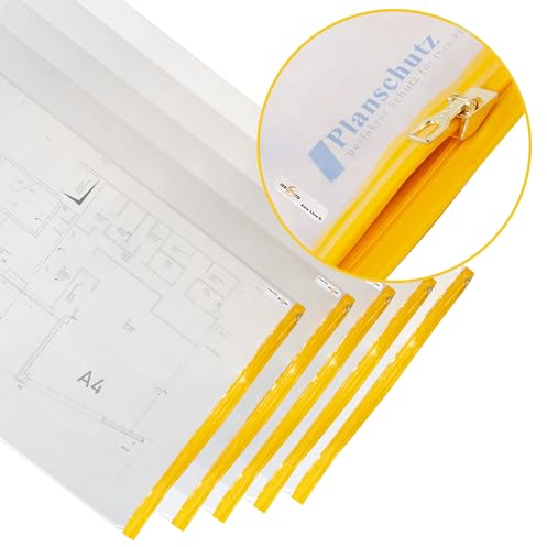 Axis Line Planschutztaschen DIN A4, DIN A0, DIN A1, DIN A2, DIN A3, 700 x 1200, 900 x 1400, 1000 x 1350 für Baupläne & Zeichnungen, Planschutzfolie, Planschutzhülle (230 x 320mm 10er Pack DIN A4)