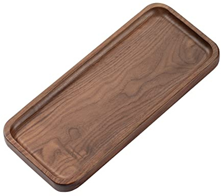 muso wood Kleines Tablett Holz Serviertablett aus Walnussholz 30 x 13 cm | Rechteckig Deko Tablett, Servierplatte Servierteller Holztablett