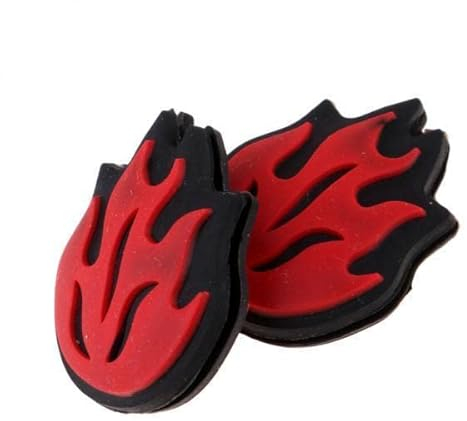 LOVIVER 3 6pack 2 Stück Silikon Flame Tennisschläger Stoßdämpfer Stoßfester Dämpfer, Rot, 3 STK