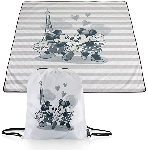PICNIC TIME Disney Mickey Mouse & Minnie Mouse Impresa Picknickdecke, leichte Stranddecke, maschinenwaschbar, (Schwarz und Weiß)