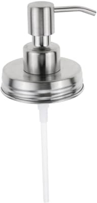 Angoily Stainless Steel Pump Head Soap Dispenser Lids for Mason Jars Glass Soap Dispenser Bottle Top for Bathroom and Kitchen Use