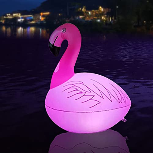 Lumières Flottantes de Piscine Flamingo, Boule Solaire Exterieur Jardin, Boule Lumineuse Exterieure Solaire Gonflable, Lampe Solaire Etanche LED, Lampe Solaire Decoration Piscine Eclairage (1 Pièces)