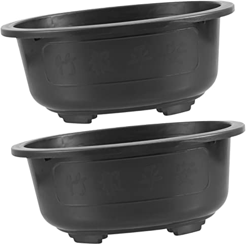 Cabilock 2st Blumentopf Untertasse Bonsai Topf Groß Bonsai Schale Praktische Bonsaischale Topfpflanzenbehälter Sukkulententopf 2 Töpfe Für Pflanzen Anzuchttopf Fenster Plastik Büro Kaktus