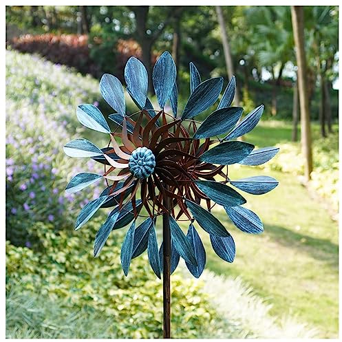 JUNZAI Windrad Garten Metall, 213 cm WindräDer FüR Den Garten, Edelstahl Kugellager WindräDer FüR Balkon, Wetterfestes Gartendeko