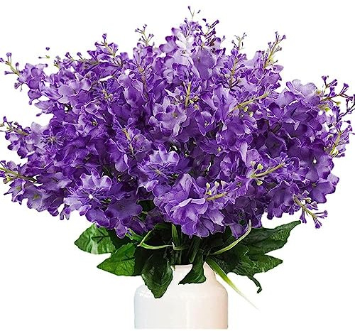 NURCIX Simulation Flowers Hyacinth Wheat Flowers Wisteria Flowers Wholesale Restaurant partition Flower Arrangement Wedding Decoration Juan Bouquet (Deep Purple - Hyacinthus)