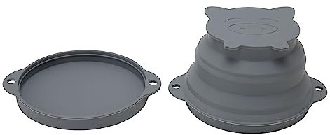 Zusammenklappbare Hundenäpfe, Lebensmittelechtes Silikon, Zusammenklappbare Hunde-Reisenäpfe, Leicht zu Reinigen, mit Deckel Im Freien für Picknicks