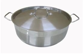 BAUMALU, Mijoteuse avec couvercle, en inox de qualité professionnelle, finition brossée, poignées rivetées robustes, cuisson homogène et sans accroche, 36 cm