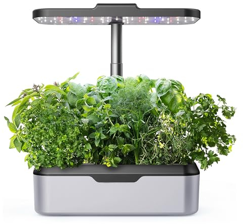 HomeGuru Hydroponische Anzuchtsysteme Pflanzkübel, 12 Hülsen Smart Indoor Garden mit LED-Pflanzenlampe Hydroponisches Anbausystem, Automatisch Kräutergarten Kit Hydrokultursystem 30cm höhenverstellbar