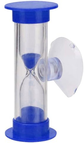 Haloppe Reloj de arena para cepillado de dientes, temporizador de arena para niños, temporizador de cepillo de dientes de 2 minutos, gestión eficiente del tiempo con ventosa para el hogar, color azul