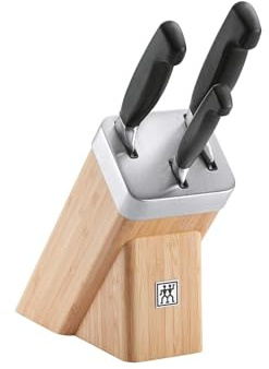 Zwilling Vier-Sterne-Block aus Bambus mit 3 Messern