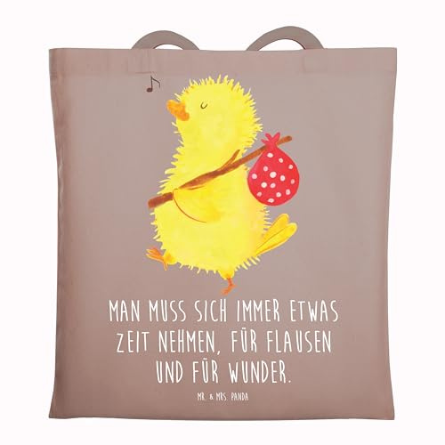 Mr. & Mrs. Panda Tote Bag Küken Wander - Geschenk, Uni Tasche, Einkaufstasche, Schultasche, Shopping, Frohe Ostern, Laptoptasche, Reisen, Ostergrüße, Zeit, Wunder, Weltenbummler