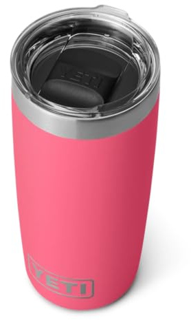 YETI Rambler 10 oz (295 ml) Tumbler with Removable Magslider Lid, Stainless Steel Vacuum Insulated Coffee Cup, Tropical Pink