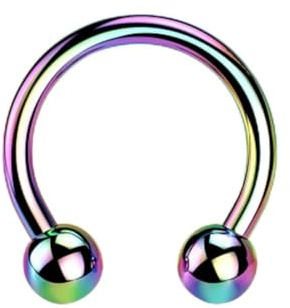 Piersando Piercing Lippe Labret Lippenpiercing Titan G23 Hufeisen Universal Ohr Piercing Außengewinde