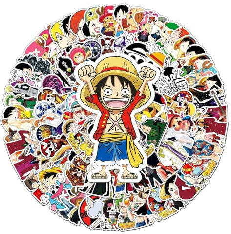 ONE Piece Stickers 100Pcs for Water Bottles Laptop Computer Skateboard, Cute Sticker Gift for Kids Teens Waterproof