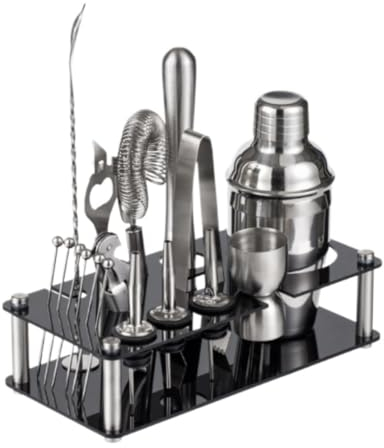 Kit de Coctelería Juego De Coctelera Boston, Kit De Barman Con Soporte, Herramientas De Bar Para Mezclador De Bebidas, Accesorios De Bar Kit Cocktail Cocktail Set(750ml)